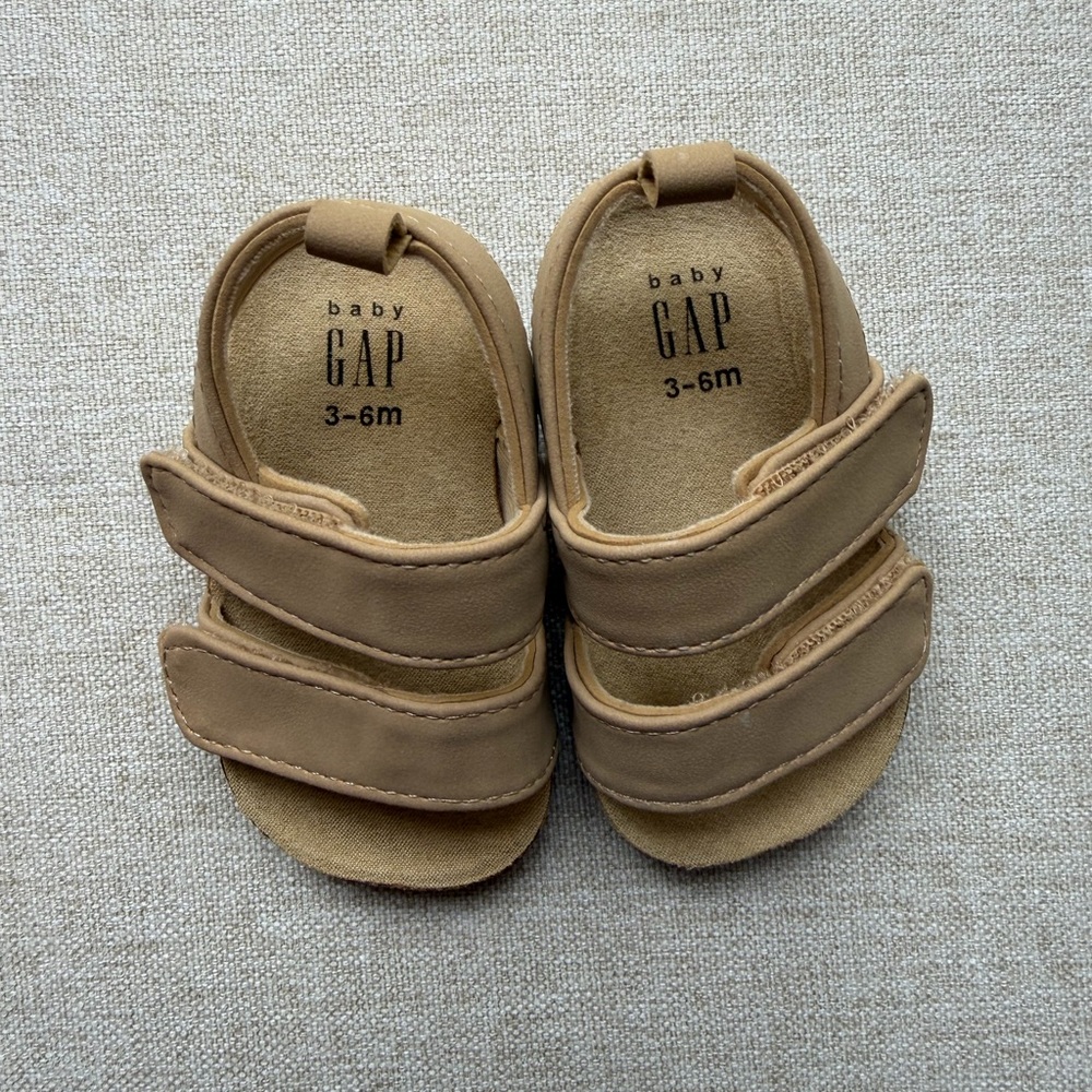 GAP Baby Tan Double-Strap Sandals 3-6M